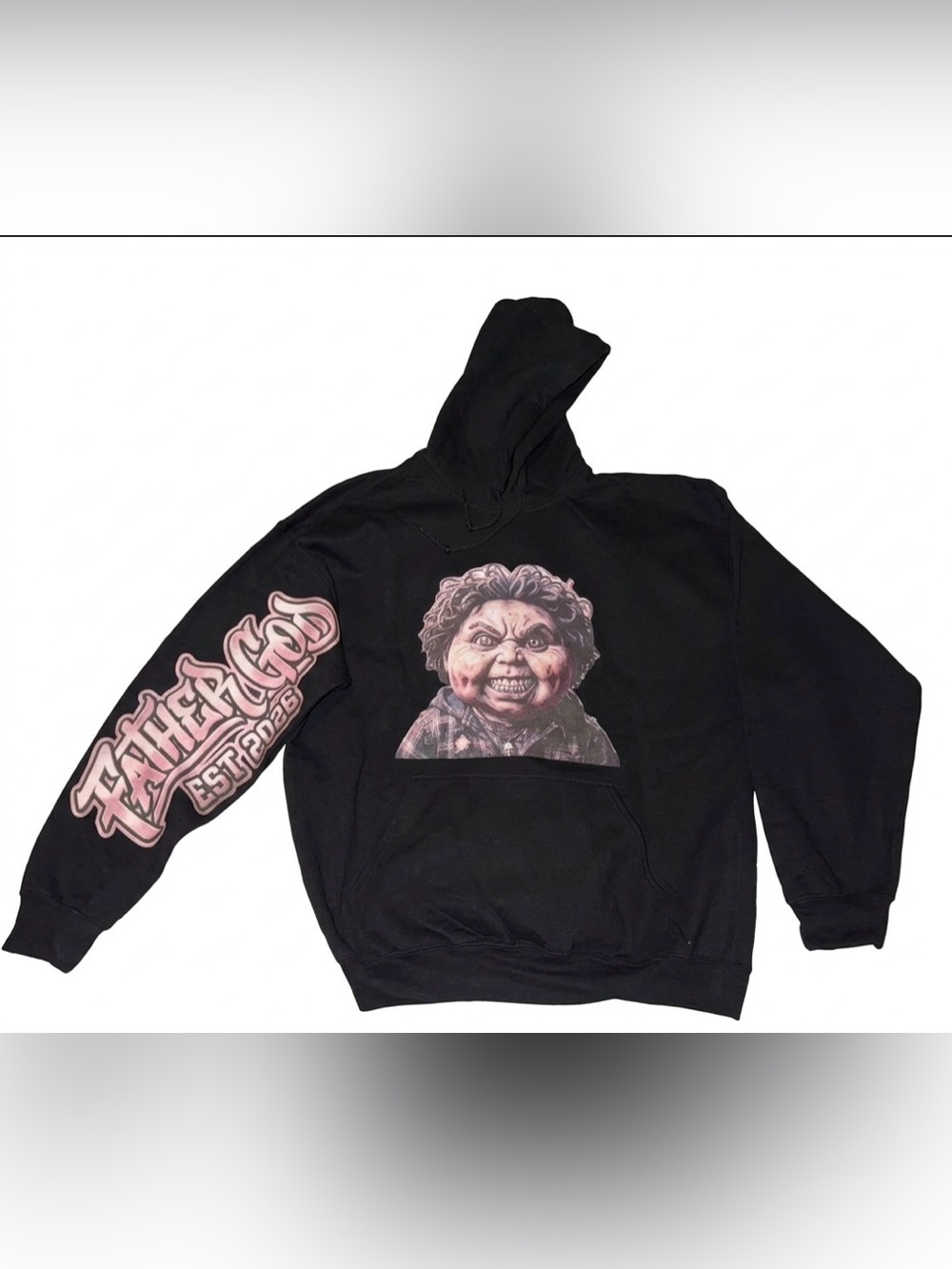 CABBAGE PATCH KID BLACK GRAPHIC DESIGNED HOODIE SIZE XL UNISEX men/women